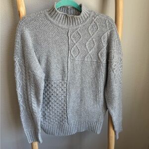 American Eagle Outfitters Heather Gray Knit Sweater